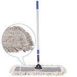 JINCLEAN 24" Industrial Cotton Dust Mop with Steel Handle