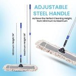 JINCLEAN 24" Industrial Cotton Dust Mop with Steel Handle