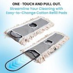 JINCLEAN 24" Industrial Cotton Dust Mop with Steel Handle