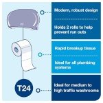 Tork Twin Roll Toilet Paper Dispenser - Smoke