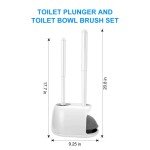 Toilet Brush and Plunger Set for Deep Cleaning