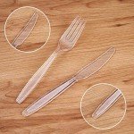 Clear Plastic Disposable Cutlery Set - Forks, Spoons, Knives