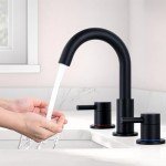 Matte Black Widespread Bathroom Faucet with Drain