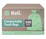 Compostable 6-8 Gallon Trash Bags | 100 Pack