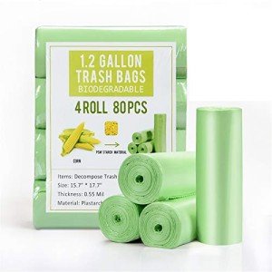 Mini Strong Green Garbage Bags, 80 Count