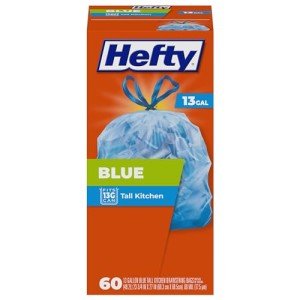 Hefty Blue 13-Gallon Trash Bags, 60 Count