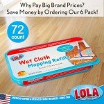 LOLA Wet Mopping Pad Refills - 72 Count