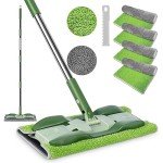 MASTERTOP Microfiber Flat Mop with 4 Washable Pads