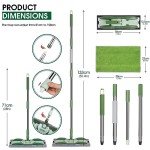 MASTERTOP Microfiber Flat Mop with 4 Washable Pads