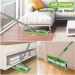 MASTERTOP Microfiber Flat Mop with 4 Washable Pads