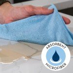 50 Pack Reusable Microfiber Cleaning Cloths - Light Blue