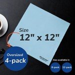 Microfiber Cleaning Cloths - 4-Pack, 12"x12