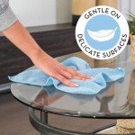 50 Pack Reusable Microfiber Cleaning Cloths - Light Blue