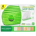 Microfiber Mop Pads 4 Pack - Reusable 18" Refills