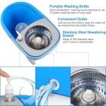 Blue Spin Mop and Bucket Set with Microfiber Pads