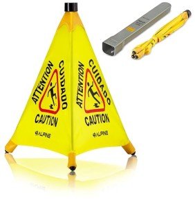 Alpine Bilingual Wet Floor Caution Sign, 20