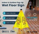 Alpine Bilingual Wet Floor Caution Sign, 20