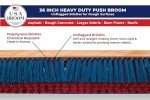 Heavy Duty 36" Push Broom for Asphalt/Concrete