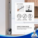 MR.SIGA Adjustable Broom and Dustpan Set - Gray