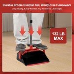 Tiumso 51'' Long Handle Broom and Dustpan Set