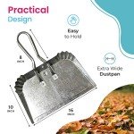 2-Pack Extra Large Metal Dustpans - Heavy Duty
