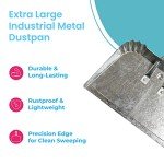 2-Pack Extra Large Metal Dustpans - Heavy Duty