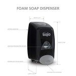 GOJO FMX-12 Push Foam Soap Dispenser, Black