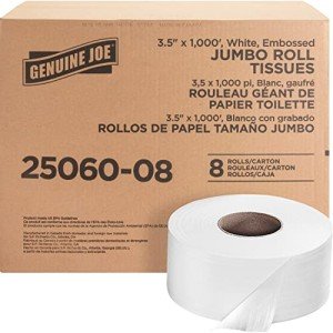 Genuine Joe Jumbo Bath Tissue Dispenser Roll - 8 Pack