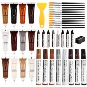 Wood Furniture Repair Kit with Markers & Wax Sticks