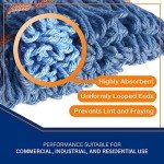 Blue Loop-End Wet Mop with Adjustable Handle