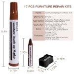 17-Piece Wood Furniture Repair Kit & Markers