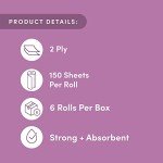 100% Bamboo Paper Towels - 6 Rolls, 900 Sheets