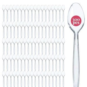 Bulk Pack of Heavy-Duty Clear Plastic Spoons