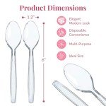 Bulk Pack of Heavy-Duty Clear Plastic Spoons