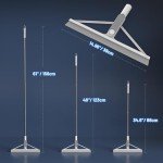 KOLLIEE Adjustable Rubber Floor Squeegee with 61" Handle