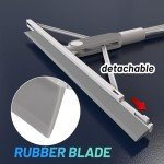 KOLLIEE Adjustable Rubber Floor Squeegee with 61" Handle