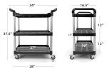 3-Shelf Rolling Utility Cart – 390 lbs Capacity