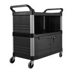 Rubbermaid Lockable Utility Cart with Sliding Drawer