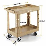 Heavy Duty Utility Cart with Deep Shelves