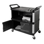 Rubbermaid Lockable Utility Cart with Sliding Drawer