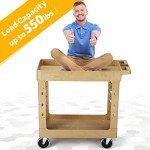 Heavy Duty Utility Cart with Deep Shelves