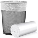 Medium White Trash Bags, 6-8 Gallon (50 Pack)