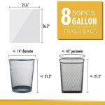 Medium White Trash Bags, 6-8 Gallon (50 Pack)