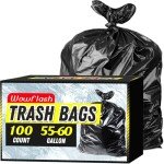 100 Count Heavy-Duty 55-60 Gallon Trash Bags