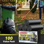 100 Count Heavy-Duty 55-60 Gallon Trash Bags