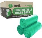 Eco-Friendly 33 Gallon Compostable Trash Bags - 40 Count