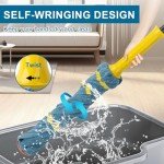 Microfiber Self-Wringing Twist Mop with Scrubber