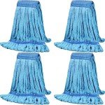 4-Pack Microfiber Mop Head Replacements - Large