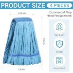 4-Pack Microfiber Mop Head Replacements - Large