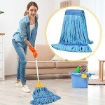 4-Pack Microfiber Mop Head Replacements - Large